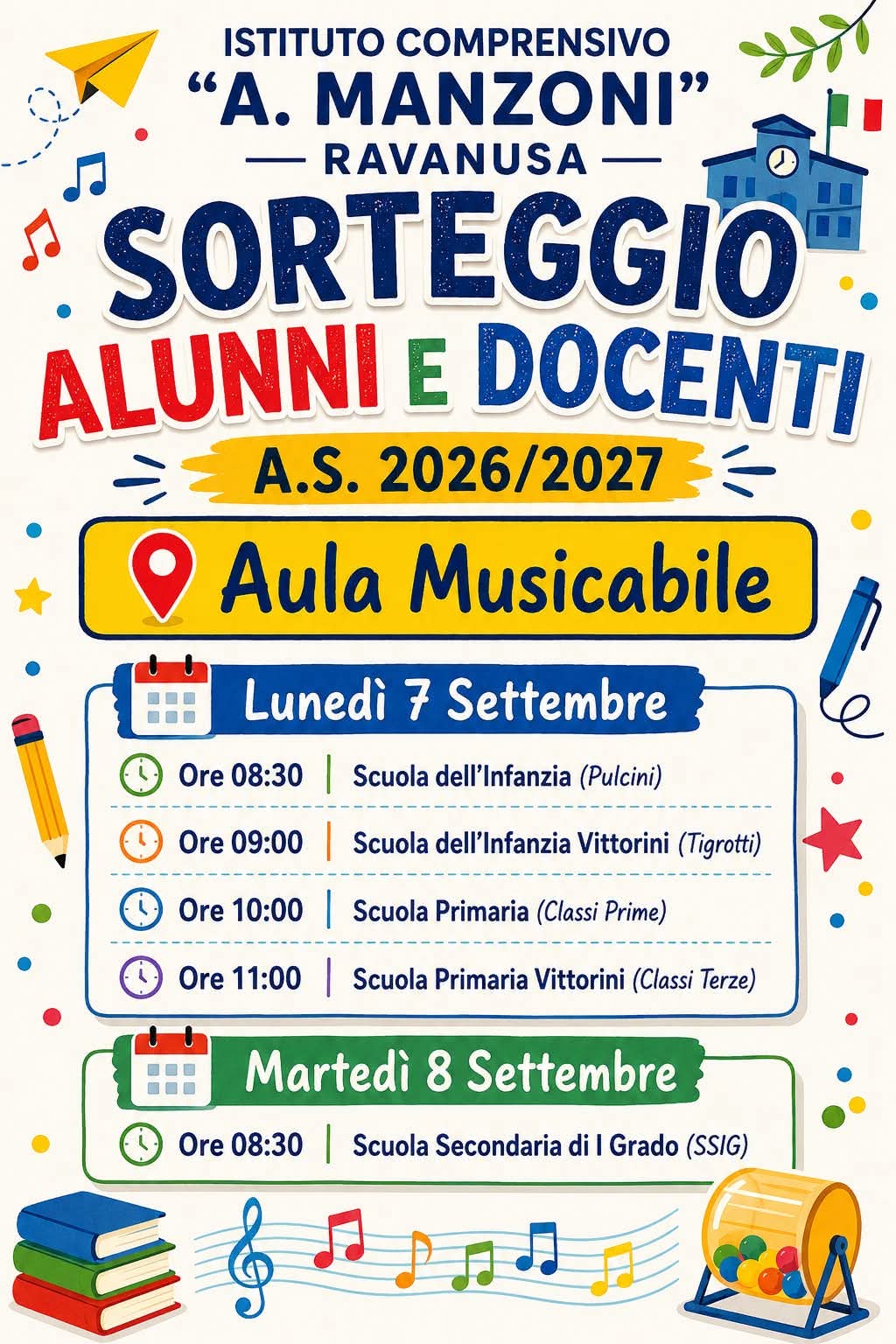 Sorteggio Alunni e Docenti a.s. 2026/2027